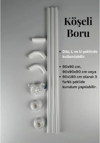Banyo Perdesi Borusu Köşeli 1 Adet Fiyatıdır Diğer