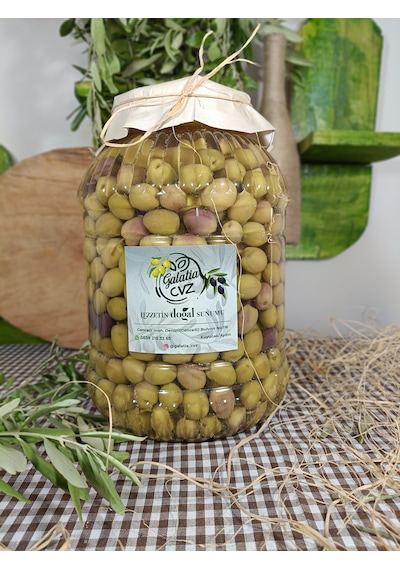 Aydın Yöresi Mudanya Cinsi Sofralık Tatlandırılmış Çizik Zeytin 3 Kg