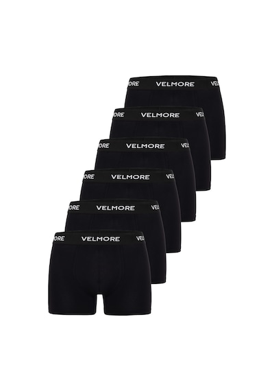 Velmore Erkek Boxer 6 Lı Premium Kutu Pamuklu Likralı Beden S - 5xl Siyah - Beyaz
