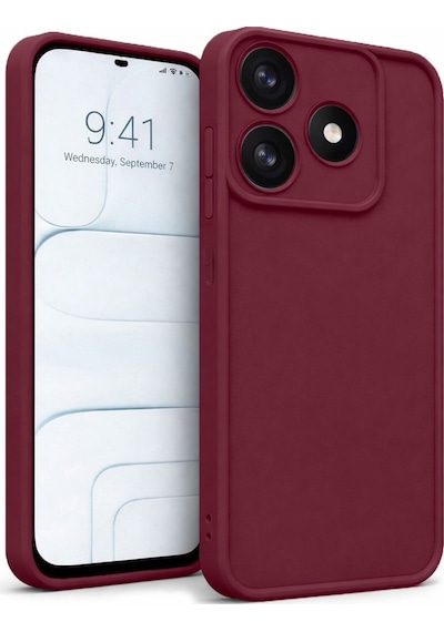 Mi Redmi Turbo 3 Ve Poco F6 Uyumlu Kamera Çıkıntılı Mat Silikon Telefon Kılıfı Bordo