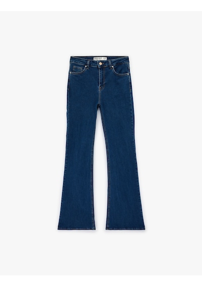 Koton Normal Bel Cepli Düğmeli İspanyol Paça Denim Pantolon - Flare Jeans Koyu İndigo 6sal40140md İndigo Koton Normal Bel Cepli Düğmeli İspanyol Paça Denim Pantolon - Flare Jeans Koyu İndigo 6sal40140md İndigo