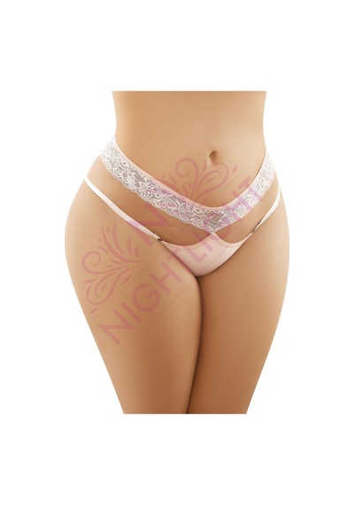 Hadpols Özel Üretim Gece Giyim Feminen Tarz Çekici Model Bel Kısmı Dantel Fantazi Büyük Beden Külot Pembe