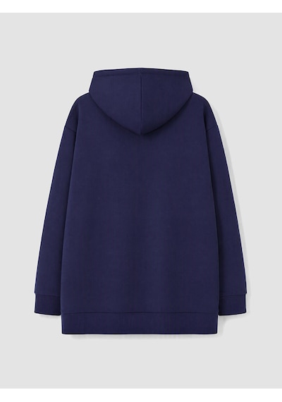 Lcw Curve Lacivert Büyük Beden Kadın Fermuarlı Sweatshirt