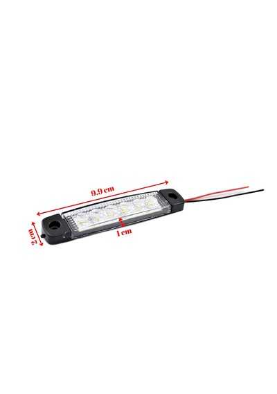 10 Adet Beyaz Parmak Lamba 6 Led 12v 24v