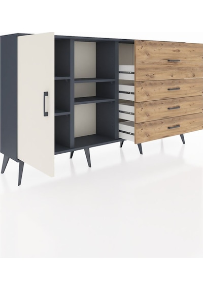 Arges Konsol 4 Raflı 4 Çekmeceli Tek Kapaklı 176x30x99 Antrasit-aytaşı/çam Aytası/atlas Çam - Antrasıt Arges Konsol 4 Raflı 4 Çekmeceli Tek Kapaklı 176x30x99 Antrasit-aytaşı/çam Aytası/atlas Çam - Antrasıt