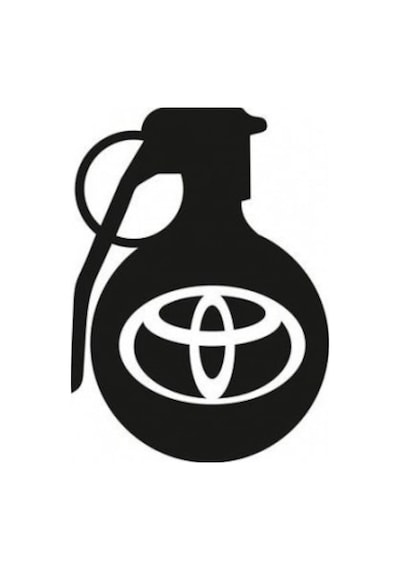 Toyota Araba Komik El Bombası Sticker Yapıştırma