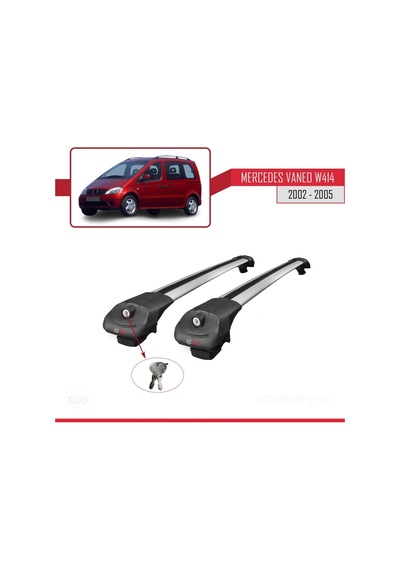 Mercedes Vaneo W414 2002-2005 Arası İle Uyumlu Ace-1 Ara Atkı Tavan Barı Gri