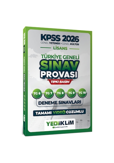 Yediiklim 2026 Kpss Lisans Gy-gk Türkiye Geneli Sınav Provası Tıpkı Basım 6-7-8-9-10 Deneme Sınavları Tamamı Video Çözümlü
