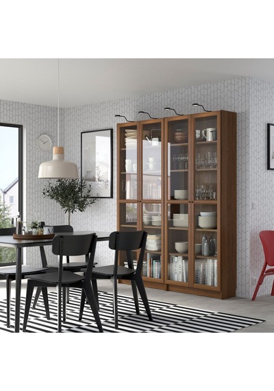 Cam Kapaklı Kitaplık, Kahverengi Ceviz Görünüm, 160x202 Cm, 4 Kapaklı Abanoz Cam Kapaklı Kitaplık, Kahverengi Ceviz Görünüm, 160x202 Cm, 4 Kapaklı Abanoz