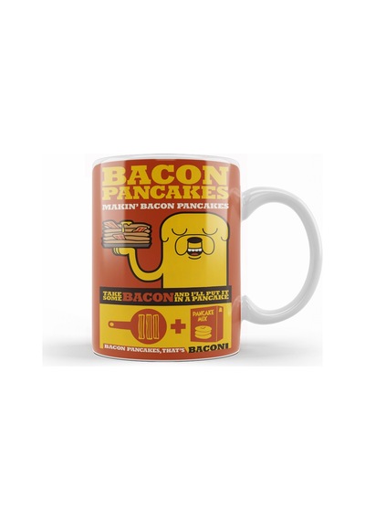 Bacon Pancakes Kupa Bardak Porselen Karışık