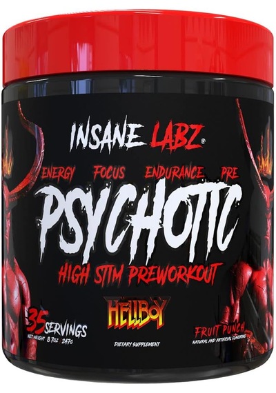Insane Labz Psychotic Preworkout Nitric Oxide Boosts Focus Energy 35 Servis Karışık