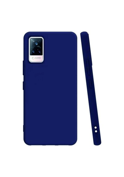 Vivo V21e Kılıf Kamera Korumalı Silikon Rubber Arka Kapak Lacivert