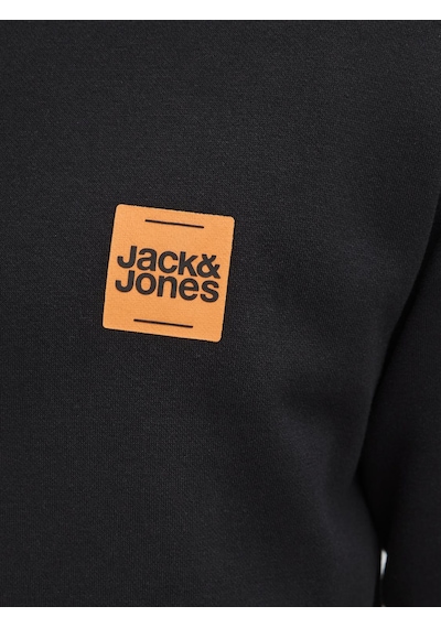 Jack & Jones Erkek Minimal Logo Baskili Bisiklet Yaka Sweatshirt - Brandy - 12279256 Black