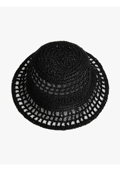 Koton Bucket Hasır Şapka Siyah 5sak40061aa Siyah