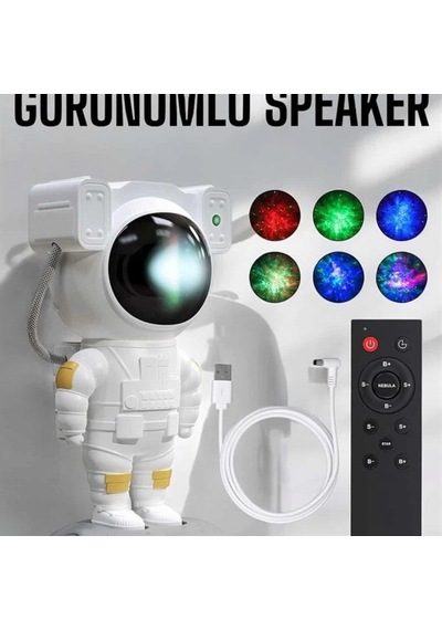 Astronot Tasarımlı Bluetooth Projeksiyon Speaker Gece Lambası