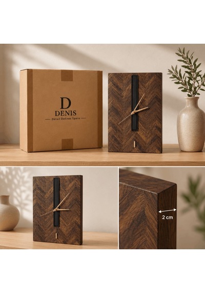 Denis Collection Doğal Ceviz Ahşap Kaplama Duvar Saati