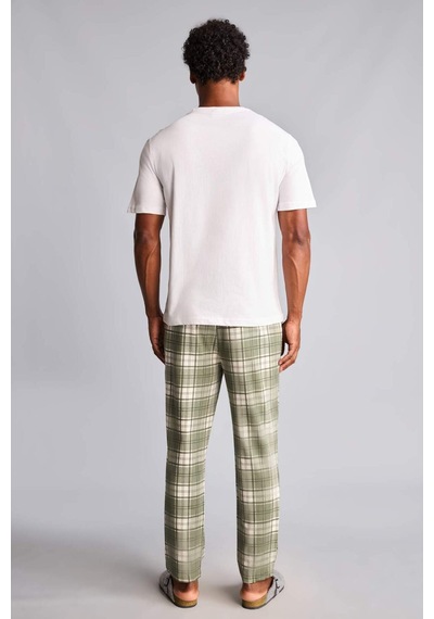 Defacto %100 Pamuk New Regular Fıt Kısa Kollu 2li Pijama Takımı H8717ax26smwt34 Beyaz-wt34