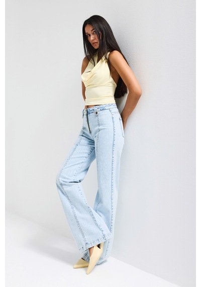 Itsbasic Kadın Ice 3s6-3 Flare Fit Komfort Kumaş Fermuar Detaylı Tasarım Denim Jean Ice Kot Itsbasic Kadın Ice 3s6-3 Flare Fit Komfort Kumaş Fermuar Detaylı Tasarım Denim Jean Ice Kot