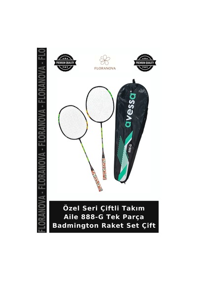 Özel Seri Çiftli Takım Aile 888-g Tek Parça Badmington Raket Set Çift