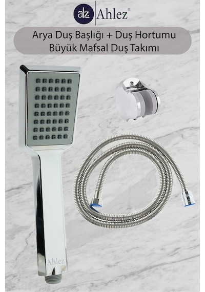 Novahub Arya Duş Başlığı + Duş Hortumu +mafsal Duş Takımı Duş Seti Krom Krom