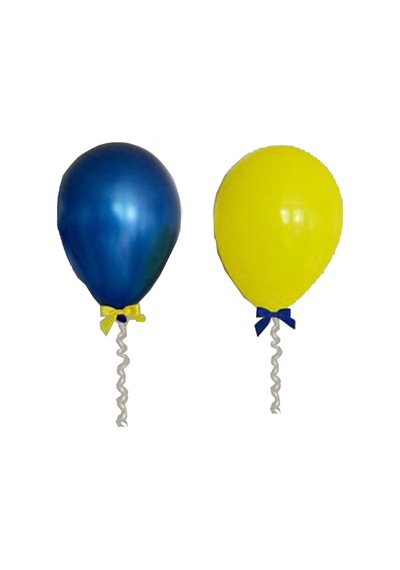 25 Adt Metalik Koyu Mavi Lacivert-Civciv Sarı Balon Helyumla Uçan