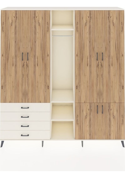 Hyperion Dolap 14 Raflı 4 Çekmeceli Tek Askılı 220x44x243 Aytaşı-çam/aytaşı Çok Renkli Hyperion Dolap 14 Raflı 4 Çekmeceli Tek Askılı 220x44x243 Aytaşı-çam/aytaşı Çok Renkli