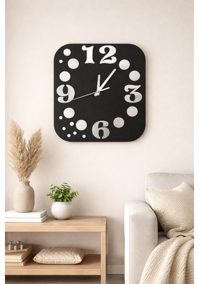 Modern Duvar Saati Şık Ve Minimal Tasarım Siyah