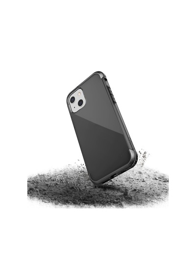 Apple Uyumlu iPhone 13 Kılıf Raptic Air Serisi Airbag Tasarımlı Metal Köşelikli Şeffaf Kapak Siyah