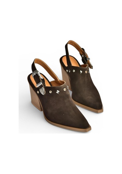 Fox Shoes Y654307702 Kahverengi Hakiki Deri Süet Alçak Topuklu Western Ayakkabı