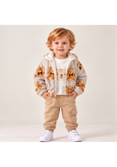 Maxx Kelın Erkek Bebek Welsoft Ayıcık Desenli 2'li Takım Ekru Bej 9-12-18 Ay Ekru-bej Maxx Kelın Erkek Bebek Welsoft Ayıcık Desenli 2'li Takım Ekru Bej 9-12-18 Ay Ekru-bej