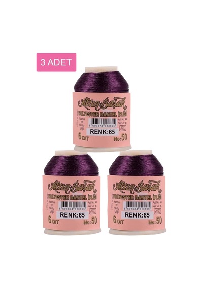 Hubrendy Tedarik 3 Adet Altınbaşak Oya Ve Dantel İpi 20 Gr - Royaleks - No: 065