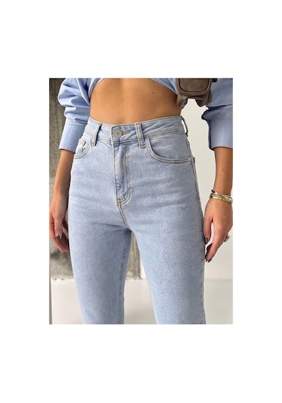 Bluemarlin Buz Kar Yüksek Bel Power Dar Paça Denim Pantolon Buz Kar