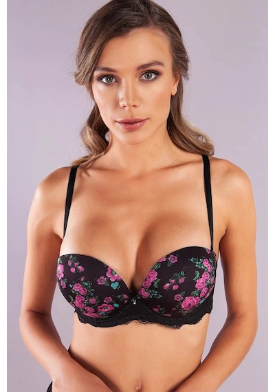 Gardenia Balconette Heavy Push Up Bra, Siyah Konforlu Ve Şık Sütyen Çok Renkli
