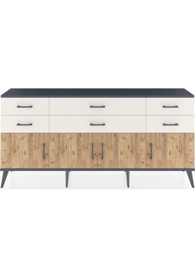 Arges Konsol 2 Raflı 6 Çekmeceli 4 Kapaklı 176x30x83 Antrasit-çam/aytaşı Çam/aytaşı Arges Konsol 2 Raflı 6 Çekmeceli 4 Kapaklı 176x30x83 Antrasit-çam/aytaşı Çam/aytaşı