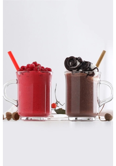 Lav Ada Cam Kupa 6 Kişilik 250 ml Kulplu (Kahve/Çay Bardağı)