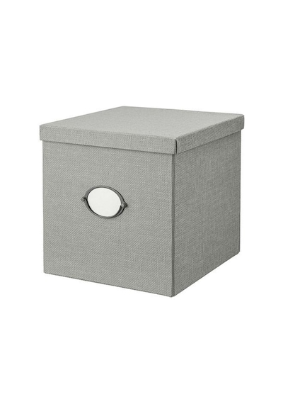 Ikea Kvarnvık Kapaklı Karton Saklama Kutusu 35 X 32 X 32 Cm Gri