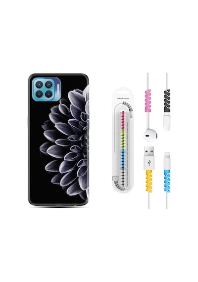 Oppo Reno 4 Lite Kılıf Kablo Koruyuculu Çiçekler 1639