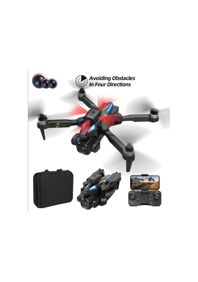 Çift Kameralı Engel Kaçınma Sensörlü Drone Uzaktan Kumandalı App Destekli Led Işıklı Quadcopter