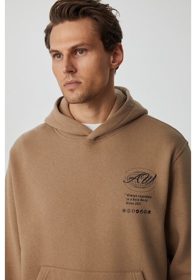Grımelange Grımelange Legandary Erkek Yumuşacık Vizon Sweatshirt Vizon