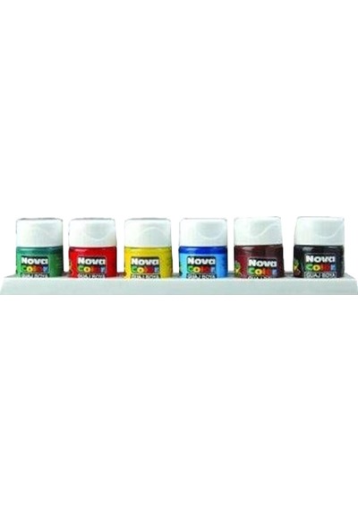 Nova Color Guaj Boya Şişe 6 Renk 25 ML Nc-113 Çok Renkli