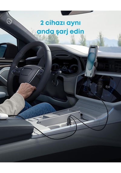 Lexroo Usb-c Araç Şarj Cihazı, 30w, 2 Bağlantı Noktalı, Powerıq 3.0, Siyah - A2741