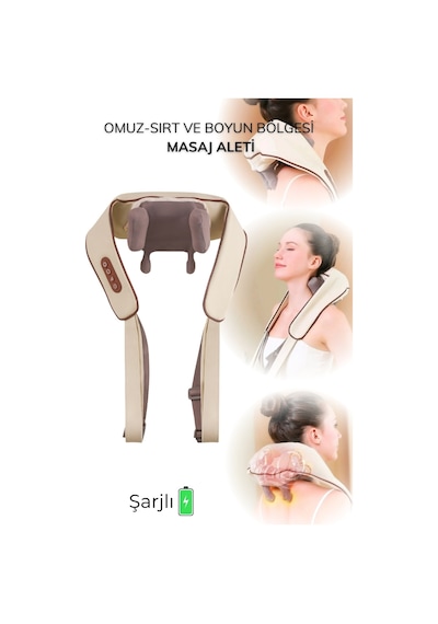 Fegel FG-687 Isıtmalı 3D Shiatsu Şarjlı Kablosuz Omuz ve Boyun Masaj Cihazı