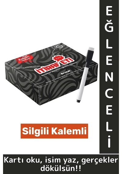 Eğlenceli Arkadaş Grup Tatil Yılbaşı Silgili Kalemli Cesur Brutal İtiraf Oyunu 45 Kart
