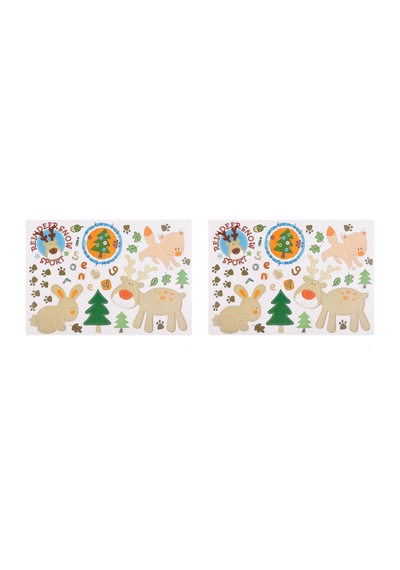 Duvar Süsü Sticker 2 Adet Ormanlı Desenli Pvc 48x33x0,5cm