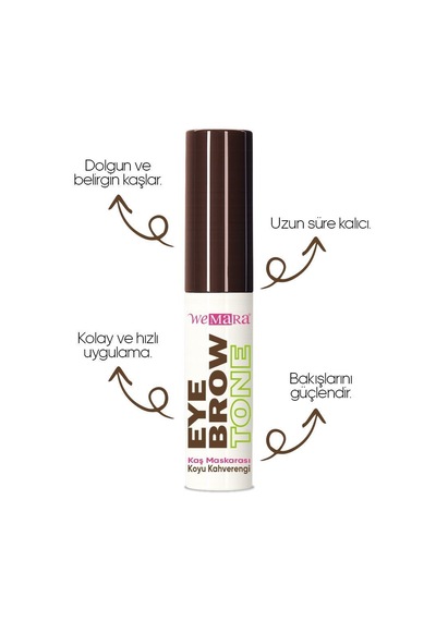 Wemara Eyebrow Mascara Koyu Kahve 5 Ml - Kaş Renklendirici