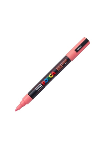 Uni-ball Posca 0.7 Su Bazlı Boyama Markörü Mercan Pembe N Çok Renkli