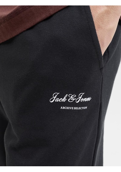 Jack & Jones Erkek Nakis Detayli Regular Fit Esofman Alti - Gordon - 12288641 Siyah