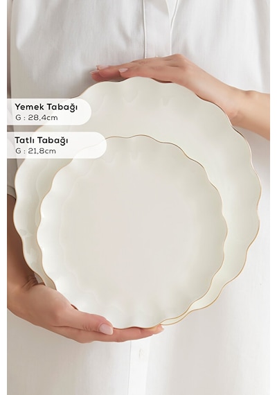 Karaca  Fine Pearl Extra Shell 55 Parça 12 Kişilik Yemek Takımı Gold