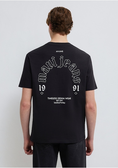 Mavi - Mavi Jeans Baskılı Siyah Tişört 0613201-900 Siyah