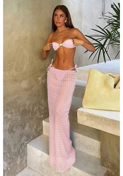 Alyana Brazilian Bikini Üçlü Set - Pembe